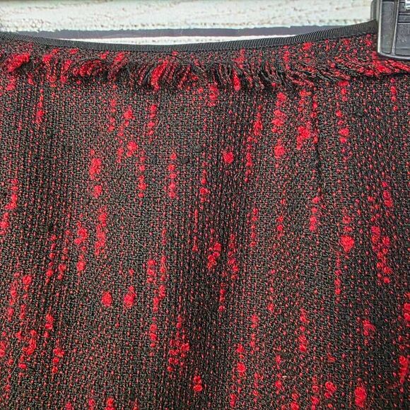 Cato Red Black Tweed Textured Skirt Sz 14 - Picture 2 of 8